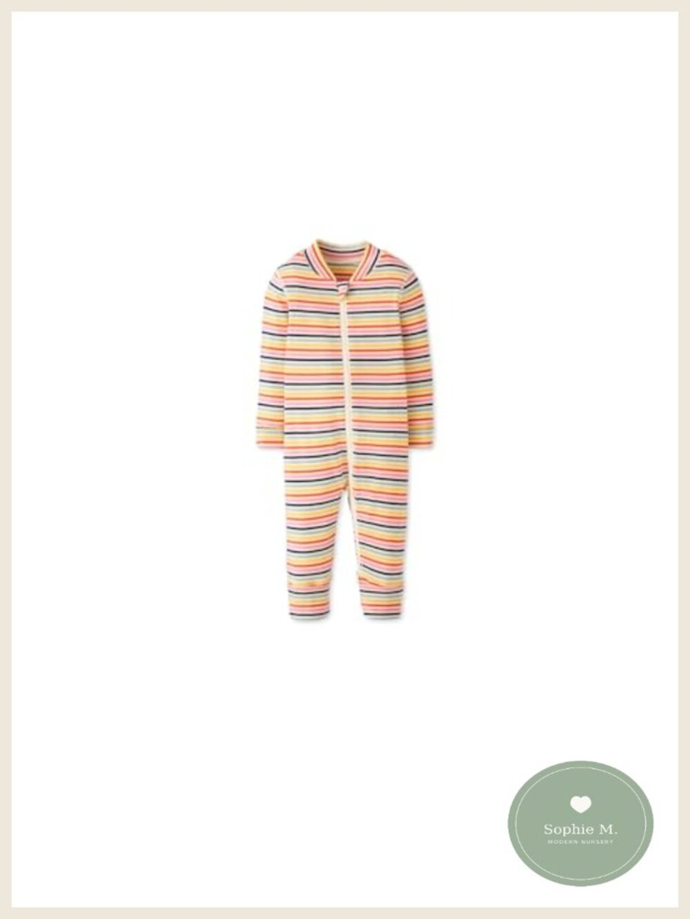 HannaSoft Striped 2-Way Zip Baby Sleeper Footed Infant Toddler